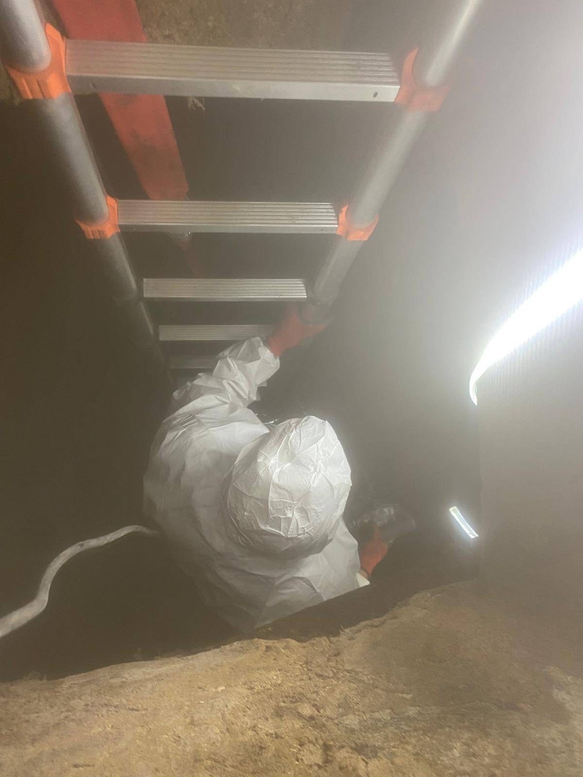 Travaux d'assainissement — descente en regard