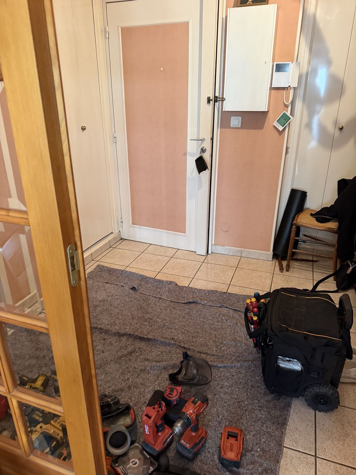 Intervention sur porte blindée — outillage Hilti — Pontault-Combault